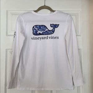 Vineyard Vines Girls Hydrangea Whale Long-Sleeve